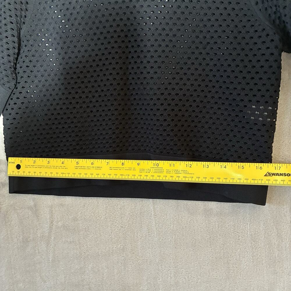 A.L.C. Cropped Open-Knit Top Sweater Black Size M - Picture 10 of 10